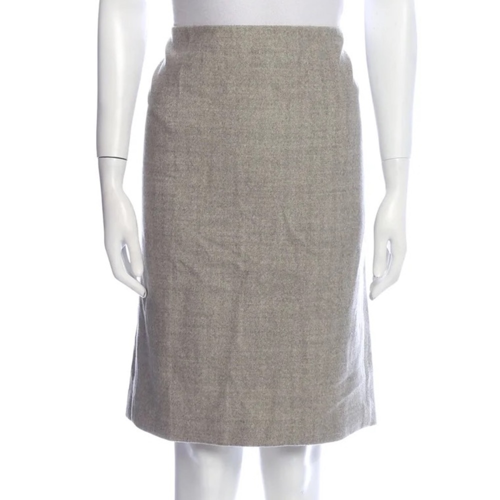 Ralph Lauren Black Label pencil skirt knee length in gray back slits workwear